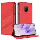 For Fujitsu Arrows 5G F-51A Embossed Multi-functional Wallet Retro Leather Phone Case(Red) - 1