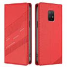 For Fujitsu Arrows 5G F-51A Embossed Multi-functional Wallet Retro Leather Phone Case(Red) - 2