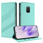 For Fujitsu Arrows 5G F-51A Embossed Multi-functional Wallet Retro Leather Phone Case(Mint Green) - 1