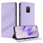 For Fujitsu Arrows 5G F-51A Embossed Multi-functional Wallet Retro Leather Phone Case(Light Purple) - 1