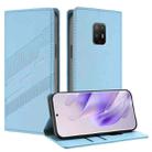 For Fujitsu Arrows 5G F-51A Embossed Multi-functional Wallet Retro Leather Phone Case(Light Blue) - 1