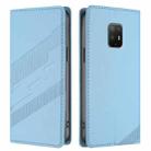 For Fujitsu Arrows 5G F-51A Embossed Multi-functional Wallet Retro Leather Phone Case(Light Blue) - 2