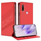 For Fujitsu Arrows F-51B Embossed Multi-functional Wallet Retro Leather Phone Case(Red) - 1
