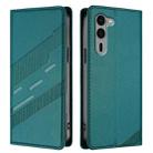 For Fujitsu Arrows We2 Plus / F-51E Embossed Multi-functional Wallet Retro Leather Phone Case(Dark Green) - 2
