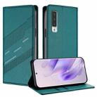For Fujitsu Arrows NX9 / F-52A Embossed Multi-functional Wallet Retro Leather Phone Case(Dark Green) - 1