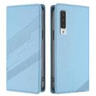 For Fujitsu Arrows NX9 / F-52A Embossed Multi-functional Wallet Retro Leather Phone Case(Light Blue) - 2