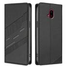 For Fujitsu Arrows F-52B Embossed Multi-functional Wallet Retro Leather Phone Case(Black) - 2