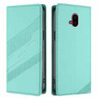 For Fujitsu Arrows F-52B Embossed Multi-functional Wallet Retro Leather Phone Case(Mint Green) - 2