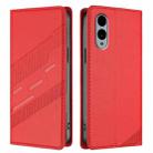 For Fujitsu Arrows We2 / F-52E Embossed Multi-functional Wallet Retro Leather Phone Case(Red) - 2