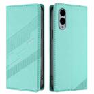 For Fujitsu Arrows We2 / F-52E Embossed Multi-functional Wallet Retro Leather Phone Case(Mint Green) - 2