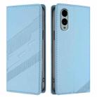 For Fujitsu Arrows We2 / F-52E Embossed Multi-functional Wallet Retro Leather Phone Case(Light Blue) - 2