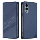 For Fujitsu Arrows We2 / F-52E Embossed Multi-functional Wallet Retro Leather Phone Case(Dark Blue) - 2