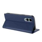 For Fujitsu Arrows We2 / F-52E Embossed Multi-functional Wallet Retro Leather Phone Case(Dark Blue) - 3