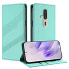 For Fujitsu FCNT Rakuraku F-53E Embossed Multi-functional Wallet Retro Leather Phone Case(Mint Green) - 1