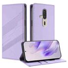 For Fujitsu FCNT Rakuraku F-53E Embossed Multi-functional Wallet Retro Leather Phone Case(Light Purple) - 1