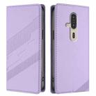 For Fujitsu FCNT Rakuraku F-53E Embossed Multi-functional Wallet Retro Leather Phone Case(Light Purple) - 2