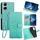 For Redmi Turbo 4 Tree & Deer Embossed Leather Phone Case(Green) - 1