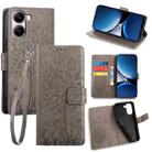 For Redmi Turbo 4 Tree & Deer Embossed Leather Phone Case(Grey) - 1