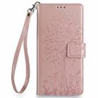 For Redmi Note 14 4G 164.84mm Tree & Deer Embossed Leather Phone Case(Rose Gold) - 2