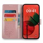 For Redmi Note 14 4G 164.84mm Tree & Deer Embossed Leather Phone Case(Rose Gold) - 3