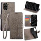 For Redmi A5 4G 171.7mm Tree & Deer Embossed Leather Phone Case(Grey) - 1