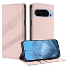 For Google Pixel 9 Embossed Multi-functional Wallet Retro Leather Phone Case(Pink) - 1