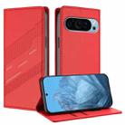 For Google Pixel 9 Pro Embossed Multi-functional Wallet Retro Leather Phone Case(Red) - 1