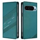 For Google Pixel 9 Pro Embossed Multi-functional Wallet Retro Leather Phone Case(Dark Green) - 2