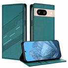 For Google Pixel 8 Embossed Multi-functional Wallet Retro Leather Phone Case(Dark Green) - 1