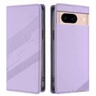 For Google Pixel 8a Embossed Multi-functional Wallet Retro Leather Phone Case(Light Purple) - 2