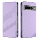 For Google Pixel 7 Pro Embossed Multi-functional Wallet Retro Leather Phone Case(Light Purple) - 2