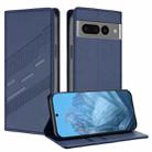 For Google Pixel 7 Pro Embossed Multi-functional Wallet Retro Leather Phone Case(Dark Blue) - 1
