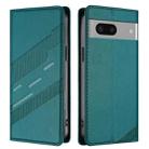 For Google Pixel 7 Embossed Multi-functional Wallet Retro Leather Phone Case(Dark Green) - 2