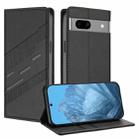For Google Pixel 7a Embossed Multi-functional Wallet Retro Leather Phone Case(Black) - 1