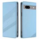 For Google Pixel 7a Embossed Multi-functional Wallet Retro Leather Phone Case(Light Blue) - 2