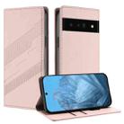 For Google Pixel 6 Pro Embossed Multi-functional Wallet Retro Leather Phone Case(Pink) - 1