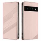 For Google Pixel 6 Pro Embossed Multi-functional Wallet Retro Leather Phone Case(Pink) - 2