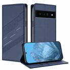 For Google Pixel 6 Pro Embossed Multi-functional Wallet Retro Leather Phone Case(Dark Blue) - 1