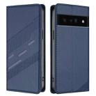 For Google Pixel 6 Pro Embossed Multi-functional Wallet Retro Leather Phone Case(Dark Blue) - 2