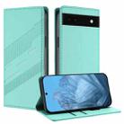For Google Pixel 6a Embossed Multi-functional Wallet Retro Leather Phone Case(Mint Green) - 1