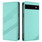 For Google Pixel 6a Embossed Multi-functional Wallet Retro Leather Phone Case(Mint Green) - 2