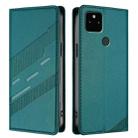 For Google Pixel 5a 5G Embossed Multi-functional Wallet Retro Leather Phone Case(Dark Green) - 2