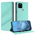 For Google Pixel 5 Embossed Multi-functional Wallet Retro Leather Phone Case(Mint Green) - 1