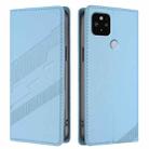 For Google Pixel 4a 5G / 5 XL Embossed Multi-functional Wallet Retro Leather Phone Case(Light Blue) - 2