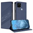For Google Pixel 4a 5G / 5 XL Embossed Multi-functional Wallet Retro Leather Phone Case(Dark Blue) - 1
