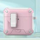 For AirPods 4 Wireless Bluetooth Earphones MagSafe Holder Protective Case(White Pink) - 1