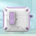 For AirPods 3 Wireless Bluetooth Earphones MagSafe Holder Protective Case(White Purple) - 1