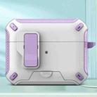 For AirPods Pro Wireless Bluetooth Earphones MagSafe Holder Protective Case(White Purple) - 1
