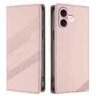For iPhone 16 Embossed Multi-functional Wallet Retro Leather Phone Case(Pink) - 2