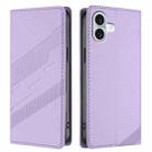 For iPhone 16 Plus Embossed Multi-functional Wallet Retro Leather Phone Case(Light Purple) - 2